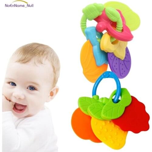 Cute New Baby Teether Fruit Shape Silicone Safe Teething Chew Toys Infants Pacifier Gifts APR13