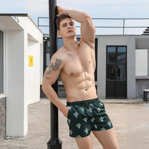 Mens sport running beach short board pants 2021 summer swim trunk quick dry movement surfing shorts gym swimwear bathing suits