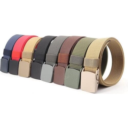 Mens Tactical POM Slide Buckle Belts Breathable Nylon Canvas Army Military Summer Women Jeans Accessories Light Casual Blue Red