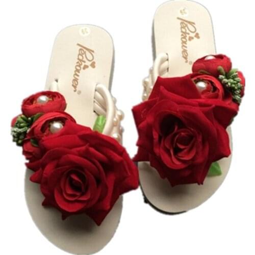 HAHAFLOWER 1 pair bride to be wedding bridesmaid soft big rose slippers bride party supplies wedding decoration gift Bridesmaid
