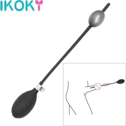 IKOKY Inflatable Penis Plug Silicone Dilators Urethral Sound Male Urethral Catheter Sex Toys For Men Gay Adult Products