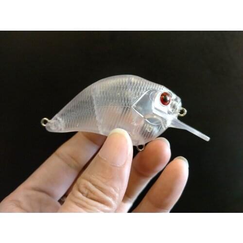 Shelts 20 Pcs Unpainted Fishing Square Bill Blank Lures Shallow Crankbaits Hard Baits with Rattles