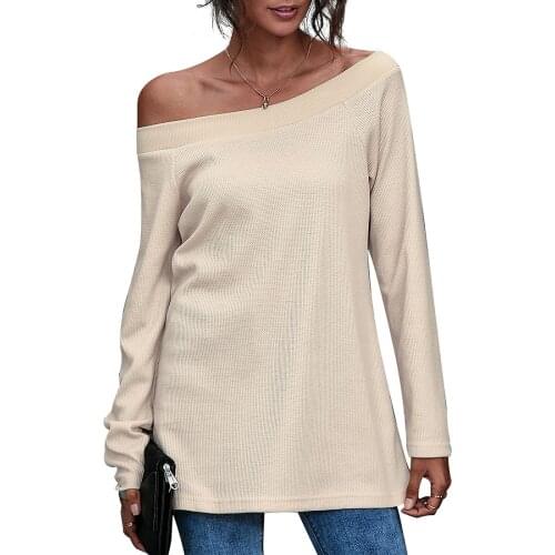 New Hot Fashion Sexy Blouse Women Elegant Off Shoulder Blouses Loose Long Sleeve Shirts Tops Casual Streetwear top tees