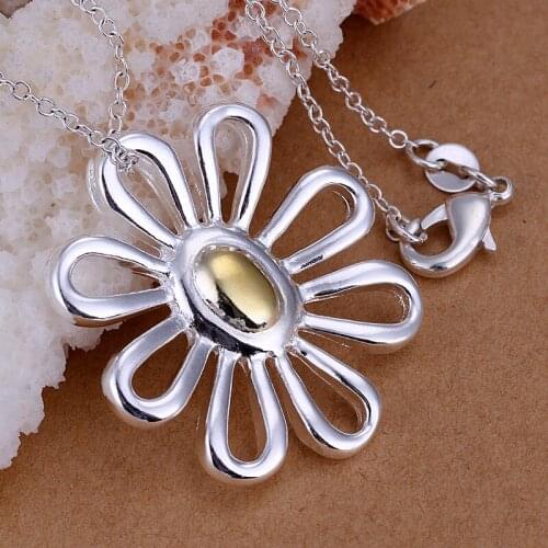 New Style 925 Sliver Beautiful FlowerPendant Necklace Fashion Jewelry For Women&Girls Daily Party Accessories Anniversary Gift