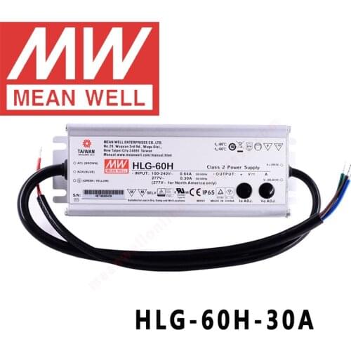 Original Mean Well HLG-60H-30A for Street/high-bay/greenhouse/parking meanwell 60W Constant Voltage Constant Current LED Driver