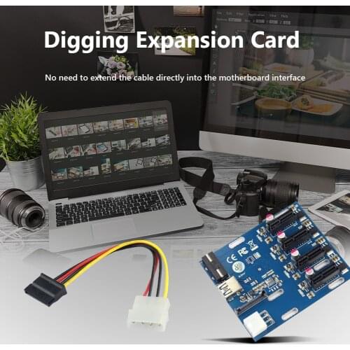 PCIe 1x to 4 PCIe 1x Adapter PCI Express Riser Card Extender Multiplier for BTC ETH LTC Cryptocurrency Mining