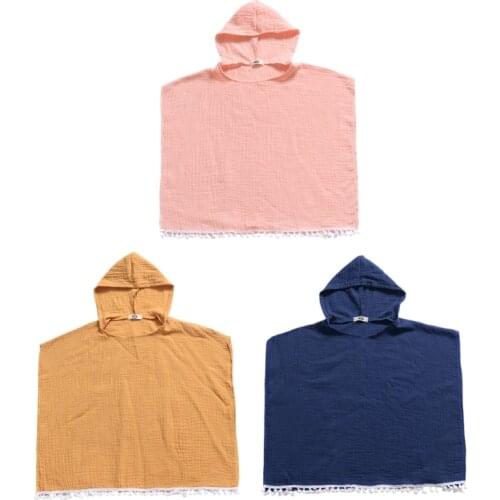 Baby Kids Hooded Cape Sleeveless Cloak Poncho Outwear Beach Swimwear Coverup Bath Robe Towel Wrap for Boys Kids Children Toddler