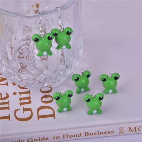 10pcs/pack 3D frog Resin Charms Pendant Earring Bracelet DIY Necklace Jewelry Making