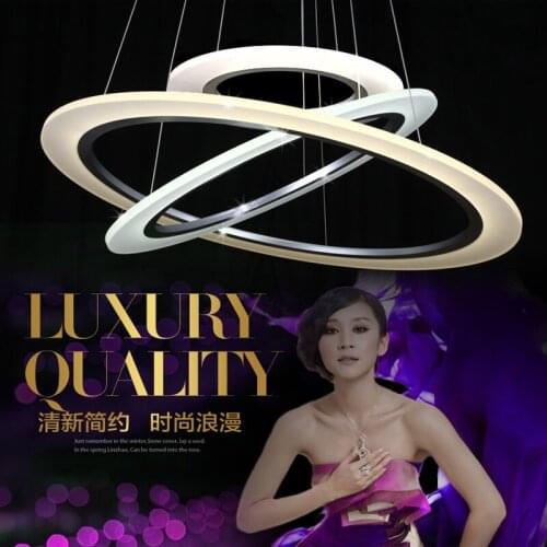 Pendant lamp LED 80cm 3Rings Acrylic 110-220V Modern Design Dimmable Remote control Led Pendant Light free shipping