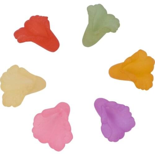 100pcs Transparent Acrylic Frosted Flower Beads Caps for DIY Jewelry Making Findings Supplies Mixed Color