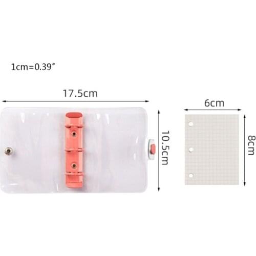 3 Holes Mini PVC Loose Leaf Transparent Diary Notebook Pocket Traveler Planner Office Supplies