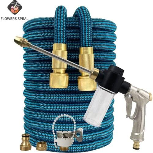 Expandable Magic Hose Pipe High-Pressure Car Wash Hose Adjustable Spray Flexible Home Garden Watering Hose Cleaning Water Gun