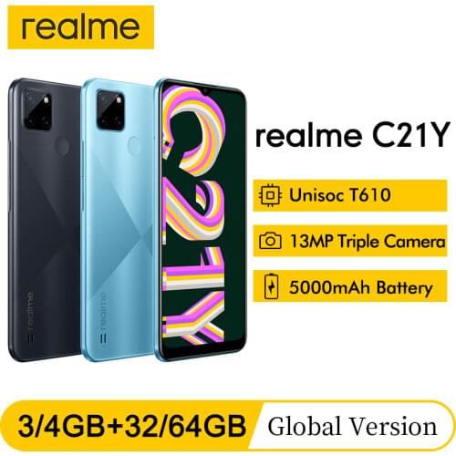 Realme C15 RMX2180 NFC 6.5'' Global 4GB 64GB LCD Display Helio G35 18W Quick Charge 6000mAh 13MP AI Quad Camera Mobile Phone