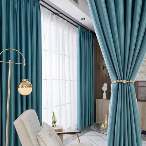 Modern Minimalist Curtain Nordic Fresh and High-precision Simulation Silk Satin Striped Elegant Curtains for Living Room Bedroom