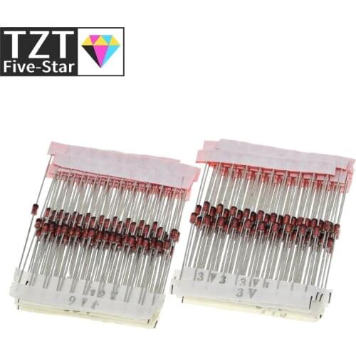 TZT 1W (3V to 33V) 250 Pcs 25 Values 1W Zener Diode Assorted kit Assortment Set New