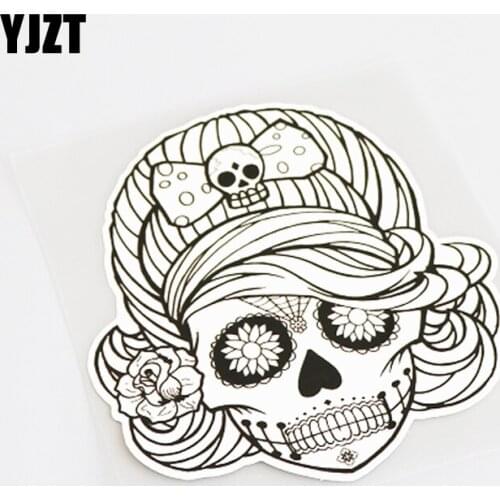 YJZT 12.5CM*13.5CM Personality SKULL Motorcycle Car-styling PVC Decal Car Sticker Accessories 13-1114