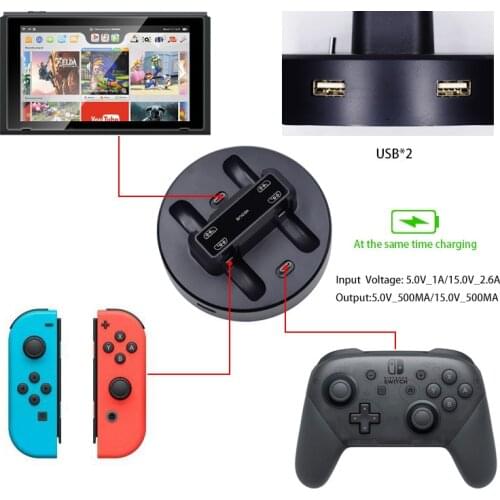 Controller Charging Dock Stand for Nintend Switch Pro & 4 Joy Con Charger Charging Station For NS Console With LED Indicators