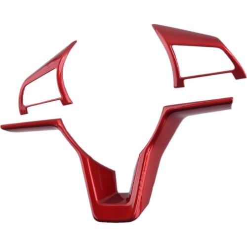 1 Set Car Interior Steering Wheel Decoration Trim Frame Strip Fit For Nissan Sentra 2020 Red ABS