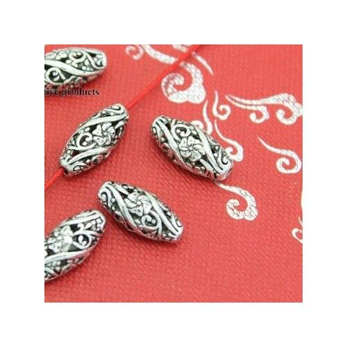 10pcs/lot Tibetan Silver oval bead for bracelet Decorative Metal DIY Jewelry Alloy accessories fg4s