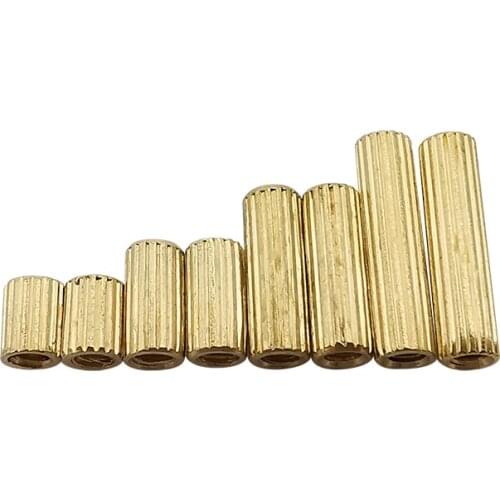 10Pcs M2*L 3mm to 32mm Brass Thread Round Standoff Spacer Female to Female M2 Brass Threaded Spacer for PCB Board