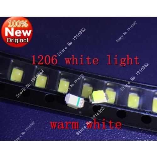 200pcs/lot Led 1206 ball focus lens convex head white light 3216 warm white