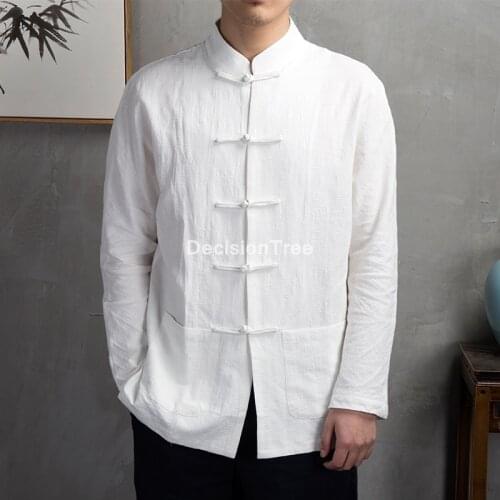 2021 men traditional chinese clothing tops tang suit hanfu chinese shirt style clothes blouse kung fu tai chinese style blouse
