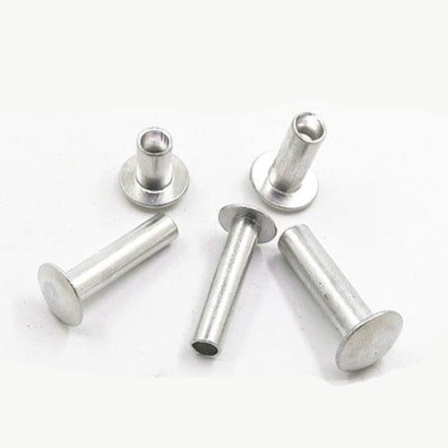 30pcs M3 aluminum Flat head Semi-tubular rivet Big flat head Al Hollow rivets GB873 3mm-10mm Length