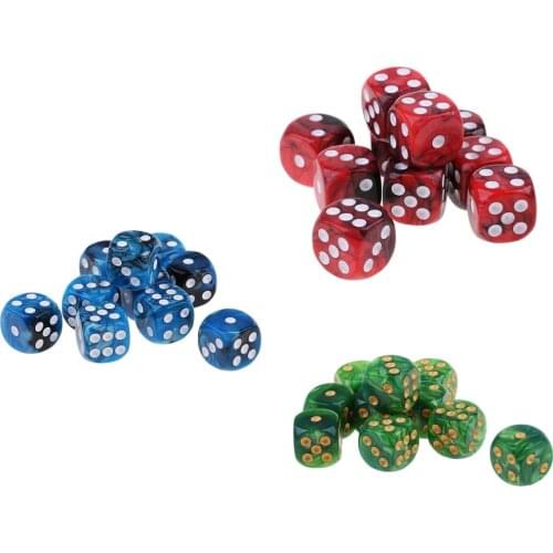 30Pcs Double Color Dices D6 Six Sided 16mm D6 for Craps