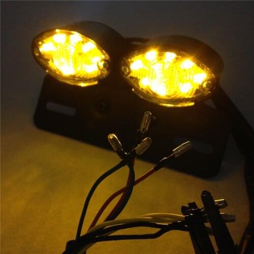 Aftermarket free shipping motorcycle accessories tail light motorcycle Universal Cat Eye Custom Motorcycle Tail Brake License Pl