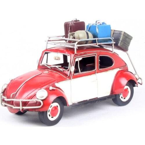 Antique Diecast Vintage Car Models Children Pull Back Toys Classic beetle 1948 car Home decor Iron Craft