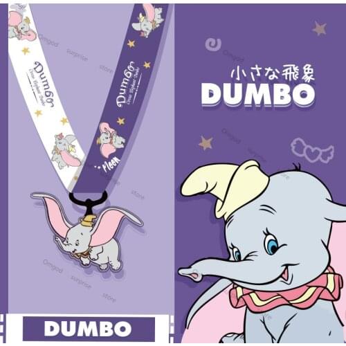 Unisex Disney Kawaii Dumbo Mobile Phone Lanyard Cartoon New Tag Hanging Neck Rope Phone Case Pendant Chain Key Gift for Kids