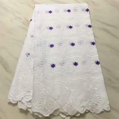 Pure Cotton Design VPL12049 Voile Lace In Switzerland African Dry Lace PURPLE Fabric 2021 High Quality Nigerian For Wedding