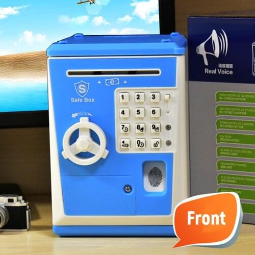 Electronic Multifunctional Money Saving Box Voice Alarm Clock Money Bank Saving Box with Sound Password Fingerprint kids Gift