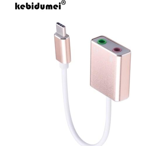 Kebidumei USB 2.0 External Sound Card Virtual 7.1 Channel 3D Mini Audio Adapter For Microphone Headphone USB C Type C Sound Card