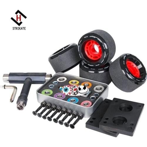 28pcs Wheels Combo 72X44 mm Skateboard Wheels Longboard wheels with ABEC 11 Bearing T Tools 35mm Hardware 6mm Riser pad Combo