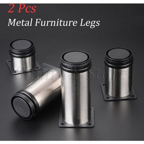 2Pcs 5CM-25CM Furniture Adjustable Cabinet Legs Stainless Steel Furniture Legs Cabinet Table Sofa Bed Feet Furniture Legs Feet