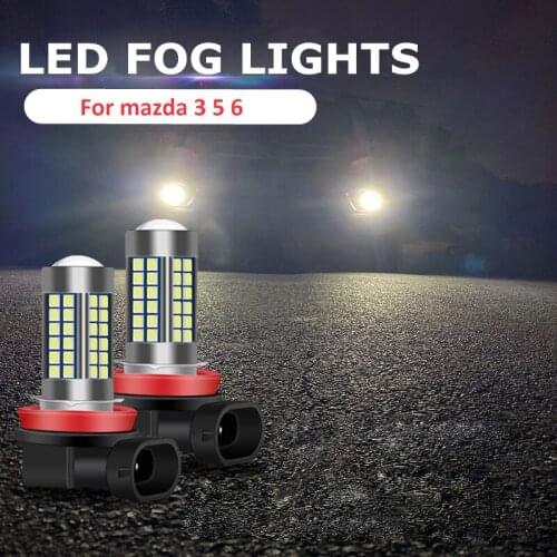 2PC H11 H8 Car LED Bulb Driving Fog Light Lamp Bright Style Car For Mazda 3 5 6 Axela Atenza CX-5 CX-7 Car Fog Light Styling