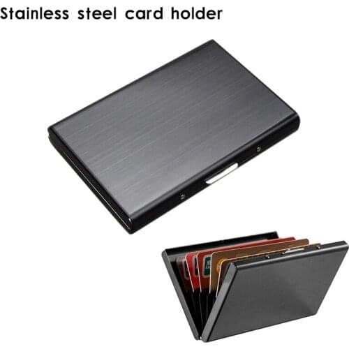 RFID Blocking Wallet Slim Secure Stainless Steel Contactless Card Protector for 6 Credit Cards 2018ing