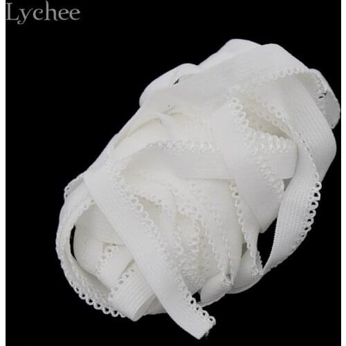 Lychee Life 5 Meters White Lace Elastic Band Ribbon DIY Craft Supplies Apparel Sewing Crafts Garment Decoration