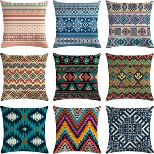 Retro Cushion Pillow Case Cover Decorative Pillows Decorative Covers Linen Decor Cotton For Sofa Funda Cojin Scandinavian