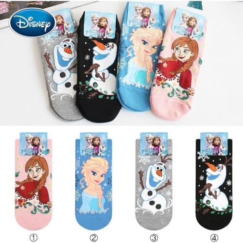 DIsney Frozen cartoon socks Frozen Elsa / Anna / Olaf socks bright shiny ladies socks gift