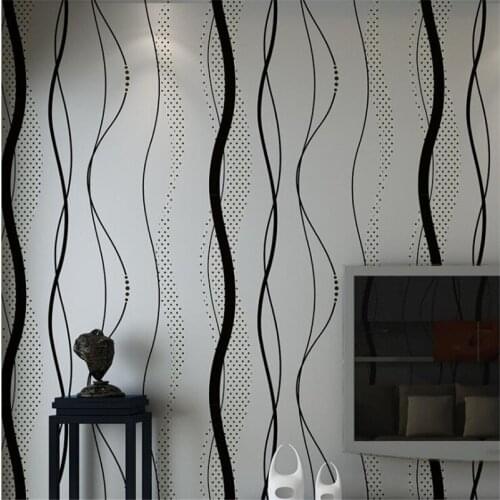 Beibehang Explosion non-woven fabric geometric abstract striped wave pattern wallpaper Internet cafe club office wallpaper