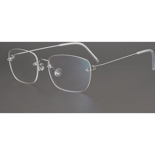 Anti-blue glasses no screws retro metal business myopia glasses rimless ultralight glasses for women men