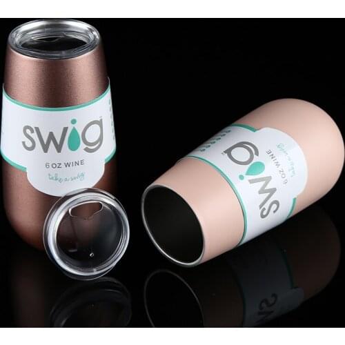 Wholesale swig thermo Cup stainless steel mug 6 oz heat insulation wine glass swig beer cup vacuum flask Christmas gift goblet
