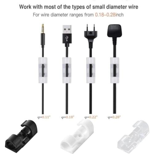 Cable Organizer Clips Cable Management Desktop & Workstation ABS Wire Manager Cord Holder USB Charging Data Line Bobbin Winder