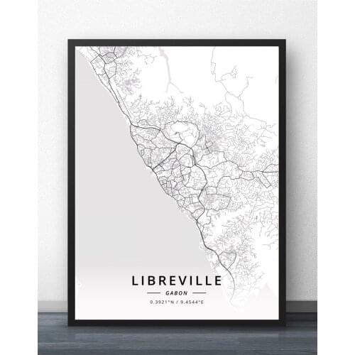 Libreville Gabon Map Poster