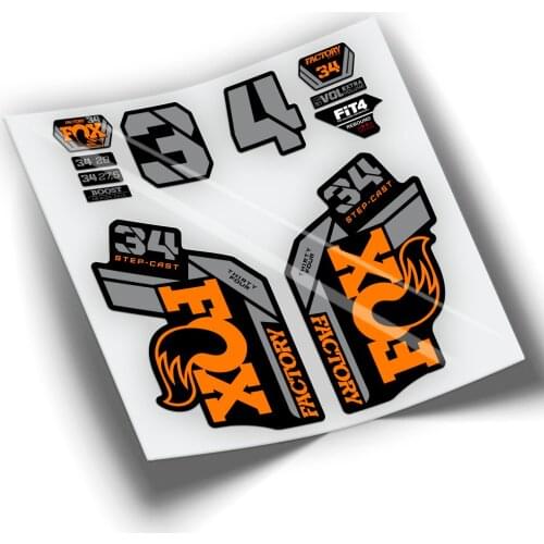 Complete KIT of compatible stickers for FOX 34 FACTORY STEP CAST 2021 BICOLOR WP412 bike fork accessories