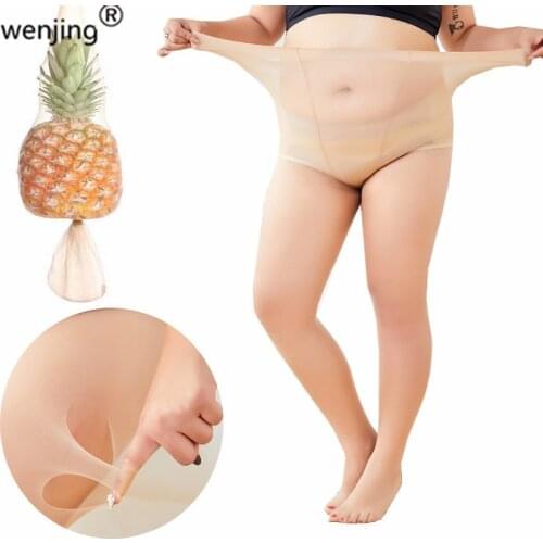 WJ20127 Plus big size 150kg 200kg strong durable summer thin elastic tights ladies anti-hook silk silk feeling pantyhose