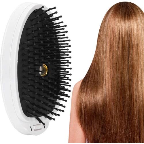 Professional Hair Straightener Sonic Head Scalp Massager Moisturize Smoothing Hair Brush USB Recharging Hair Styler Tool