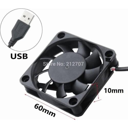 Gdstime USB Connector 60x60x10mm 6010S 60mm 5V Computer CPU Case DC Cooling Fan